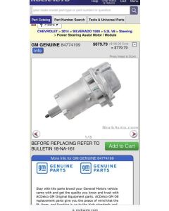 chevy silverado 2014 1500 electric power steering motor
