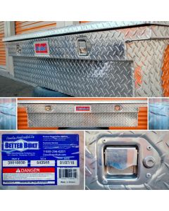Duralast Toolbox for Fullsize Truckbeds
Features:  Diamond Plate, Latches, Key Entry Lock, and a variety of internal storage compartments.